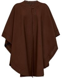 Ermanno Scervino - Chestnut Double-Faced Wool Cloth Cape - Lyst