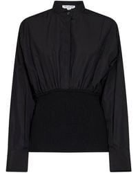 Alaïa - Cotton Poplin Shirt With Ribbed Waist - Lyst