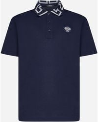 Versace - Polo Shirt With Greca Collar - Lyst