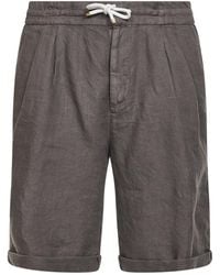 Brunello Cucinelli - Hazelnut Linen Gabardine Bermuda Shorts - Lyst