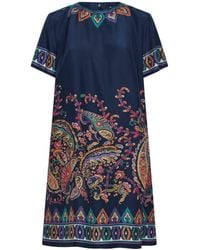 Etro - Paisley-Print Habotai Silk Tunic Short Dress - Lyst