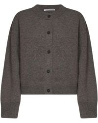 Studio Nicholson - Mouse Wool And Cashmere Knit Arvine Crewneck Cardigan - Lyst