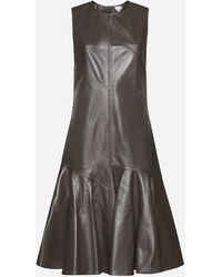 Bottega Veneta - Leather Midi Dress - Lyst