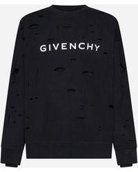 Givenchy - Oversized Holes Cotton Sweatshirt - Lyst