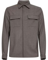 Herno - Dove Bi-Stretch Wool Canvas Shirt - Lyst
