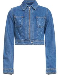 Marine Serre - Organic Denim Cropped Trucker Jacket - Lyst