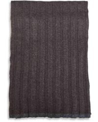 Brunello Cucinelli - Dark Ribbed Cashmere Knit Scarf - Lyst