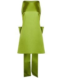 Self-Portrait - Satin A-Line Mini Dress With Bow - Lyst