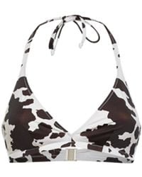 MC2 Saint Barth - Triangle Bikini Top Gaia Cow-Print Lycra - Lyst