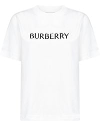 Burberry - Cotton T-Shirt With Logo - Lyst