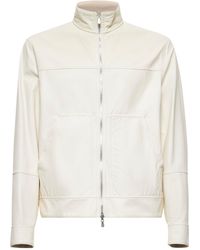 Brunello Cucinelli - Ivory Nappa Leather Reversible Bomber Jacket - Lyst