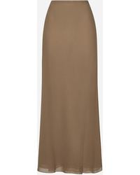 Khaite - Mauva Silk Long Skirt - Lyst