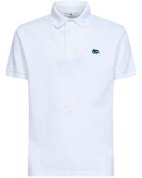 Etro - Cotton Pique Polo Shirt With Pegaso Embroidery - Lyst