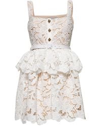 Self-Portrait - Self Portrait Lace Tiered Mini Dress - Lyst