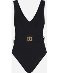 Tory Burch - One-piece Swimsuit With Belt - Lyst