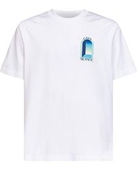 CASABLANCA - Cotton Jersey Gradient L'Arche T-Shirt - Lyst