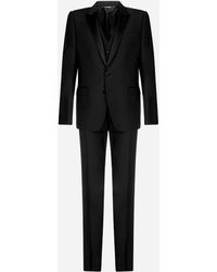 Dolce & Gabbana 3-piece Virgin Wool And Silk Suit - Black