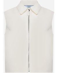 Prada - Silk-blend Polo Shirt Top - Lyst
