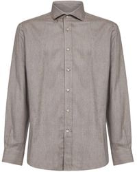 Brunello Cucinelli - Granite Cotton And Lyocell Long-Sleeved Shirt - Lyst