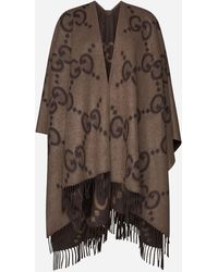 Gucci - GG Cashmere Reversible Poncho - Lyst