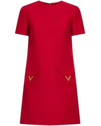 sachin and babi light blue dress Crepe Couture embroidered minidress in pink - Valentino
