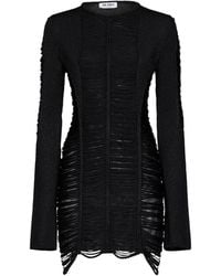 The Attico - Fringed Viscose Knit Mini Dress - Lyst