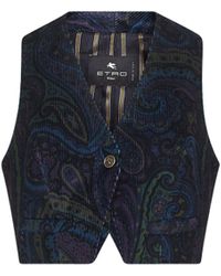 Etro - Paisley Print Corduroy Vest - Lyst