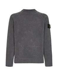 Stone Island - Mélange Cotton Chenille Crewneck Sweater - Lyst