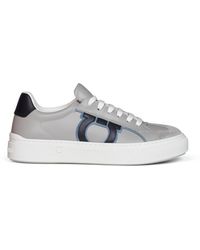 Ferragamo - Calf Leather Gancini Sneakers - Lyst