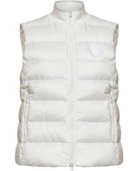Brunello Cucinelli - Chalk Nylon Padded Vest With Logo Patch - Lyst