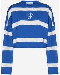 JW Anderson - Anchor Striped Wool-blend Sweater - Lyst