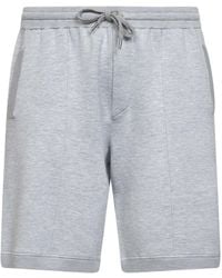 Brunello Cucinelli - Double Silk And Cotton Knit Logo Bermuda Shorts - Lyst