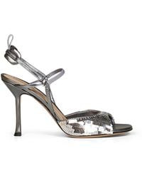 Fendi - Laminated Nappa Leather Very Colibrì High-Heeled Sandals - Lyst