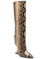 The Attico - Python Print Leather Tube Boots - Lyst