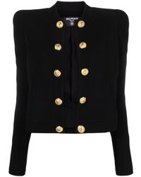 Balmain - Button-embellished Collarless Jacket - Lyst