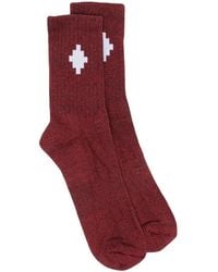 Marcelo Burlon - Logo-print Ribbed Crew Socks - Lyst