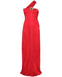 Blumarine - One-shoulder Dress With Bijou Rose - Lyst