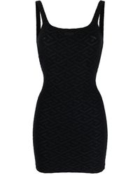 Versace La Greca Towel Mini Dress - Black