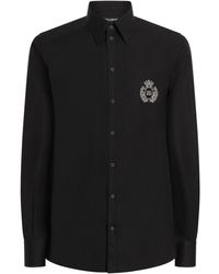 Dolce & Gabbana - Camicia Con Applicazione Logo - Lyst