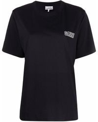 Ganni Logo-print Short-sleeve T-shirt - Black