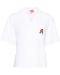 KENZO - Boke Flower Cotton Cropped Shirt - Lyst
