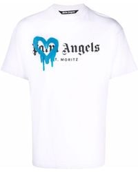 Palm Angels Preload St Moritz Heart Sprayed T-shirt - White