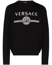 Versace "medusa" Logo Crewneck Sweater - Black