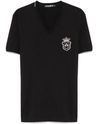 Dolce & Gabbana - Heraldic-Embroidered T-Shirt - Lyst