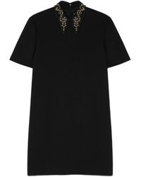 Versace - Dress With Appliqués On The Collar - Lyst