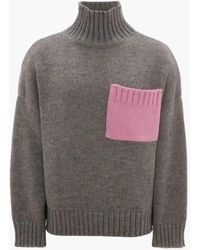 Womens Jumpers and knitwear JW Anderson Jumpers and knitwear Natural JW Anderson Ribbed-knit Wool And Cotton Sweater in White 