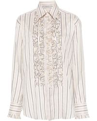 Stella McCartney - CAMICIA DA SMOKING IN MISTO SETA - Lyst