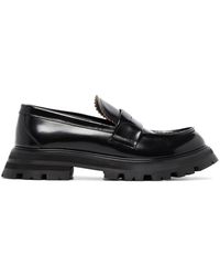 Alexander McQueen - Brushed Leather Loafers - Lyst