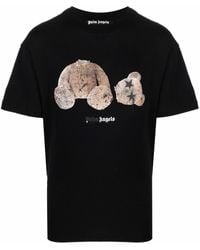 Palm Angels 'teddy' Printed T-shirt - Black