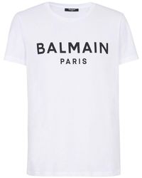Balmain Logo Print Crewneck T-shirt - White